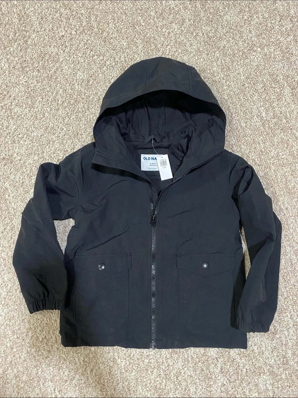 Old Navy Black Hooded Rain Jacket for Kids